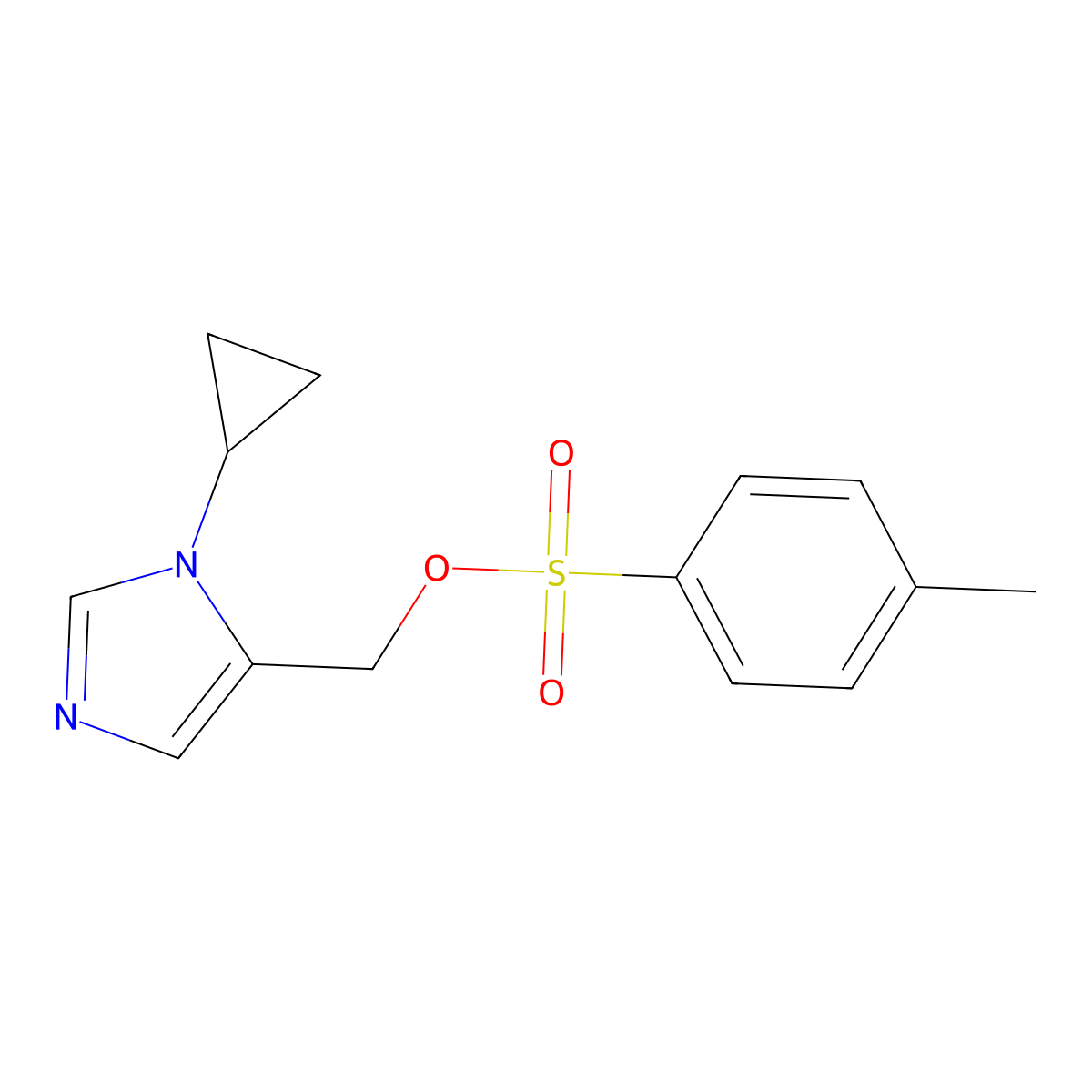 (1-cyclopropyl-1H-imidazol-5-yl)methyl 4-methylbenzene-1-sulfonate molecular structure, CAS 2757911-69-4