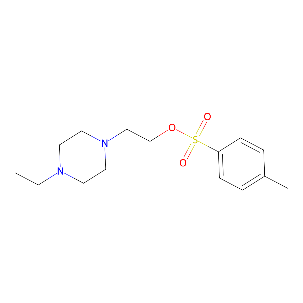 2-(4-Ethylpiperazin-1-yl)ethyl 4-methylbenzene-1-sulfonate molecular structure, CAS 2757911-71-8