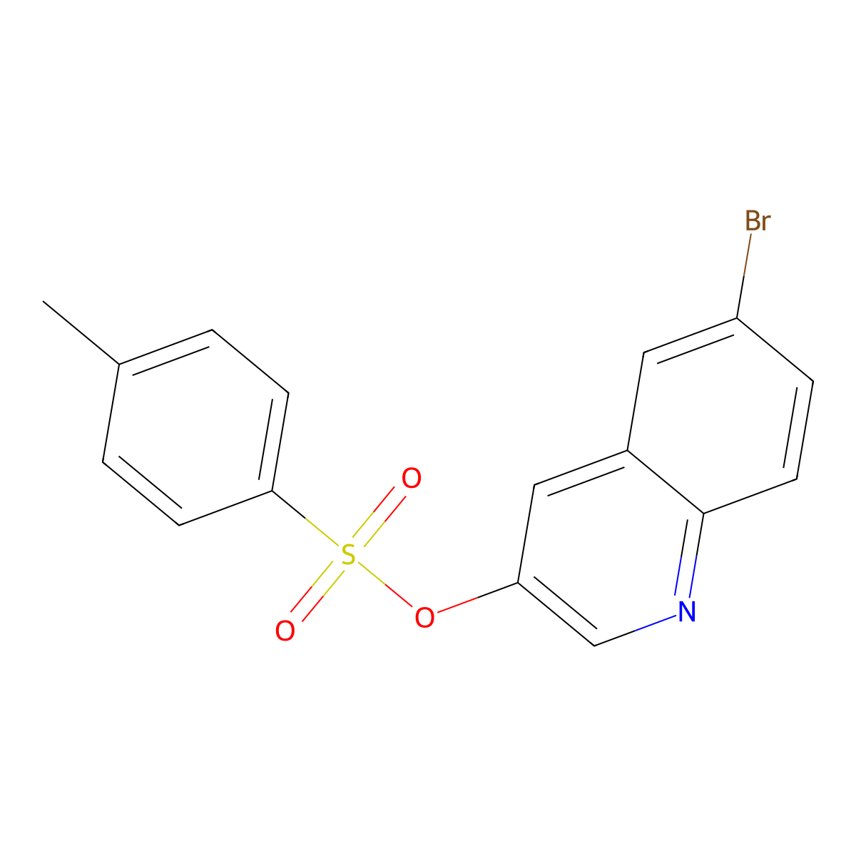 6-Bromoquinolin-3-yl 4-methylbenzene-1-sulfonate molecular structure, CAS 2757911-75-2