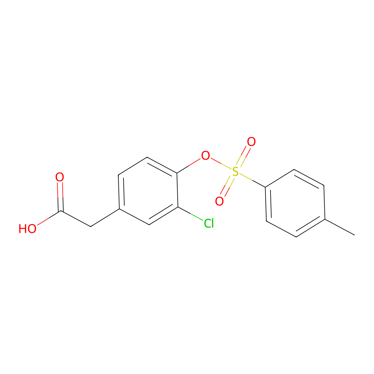 2-{3-Chloro-4-[(4-methylbenzenesulfonyl)oxy]phenyl}acetic acid molecular structure, CAS 2757911-78-5