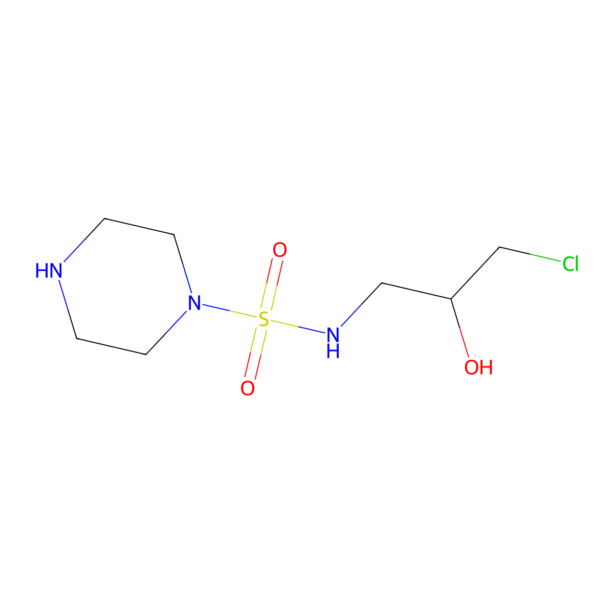 1-Chloro-3-[(piperazine-1-sulfonyl)amino]propan-2-ol molecular structure, CAS 2757911-86-5