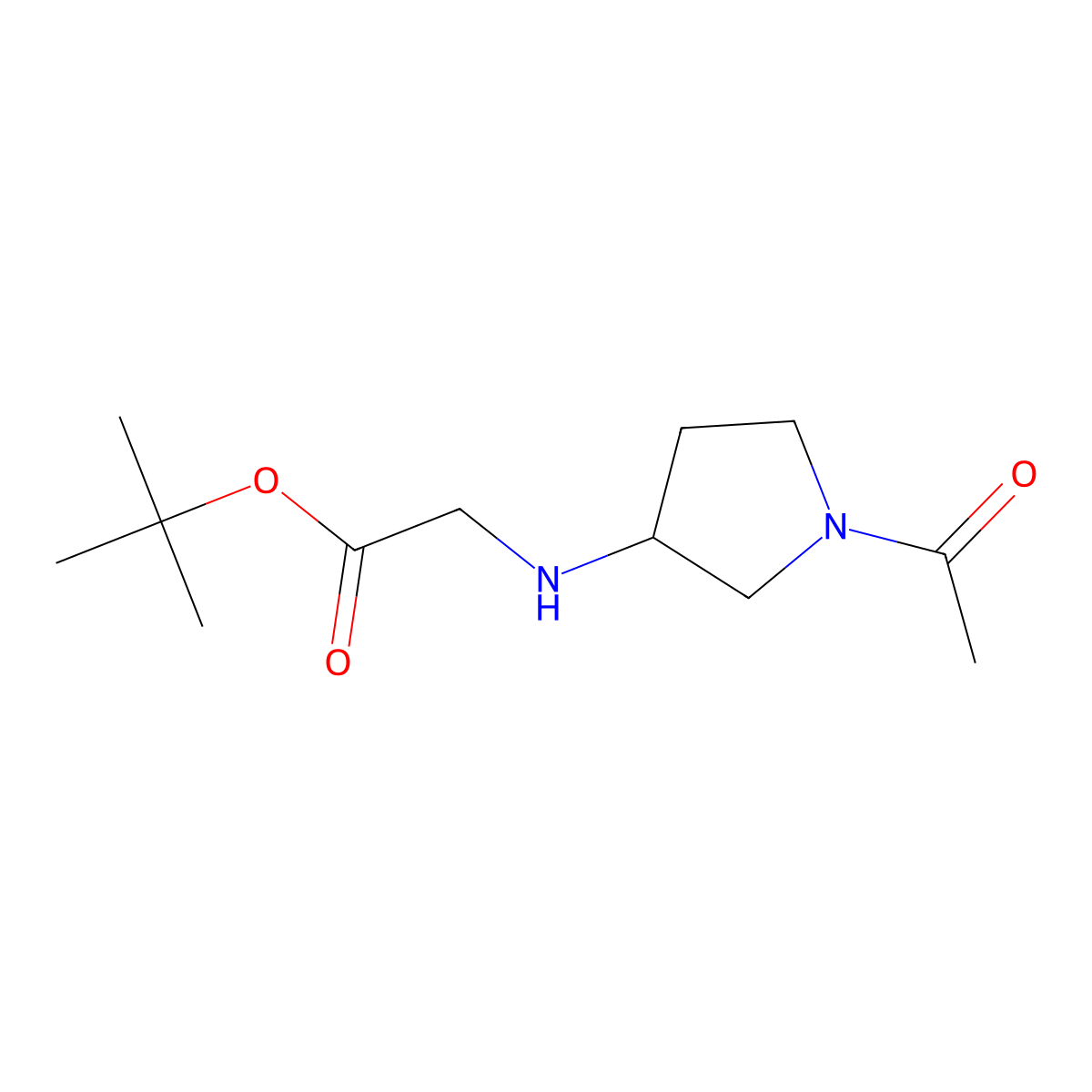 Tert-butyl 2-[(1-acetylpyrrolidin-3-yl)amino]acetate molecular structure, CAS 2757911-87-6