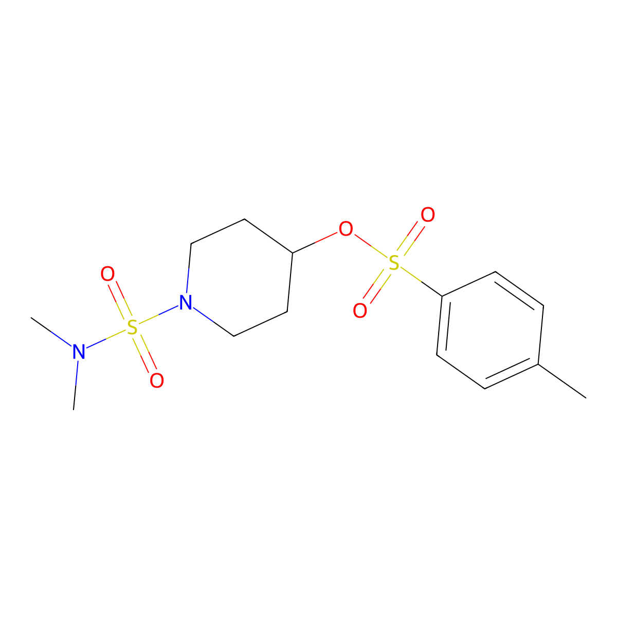 1-(Dimethylsulfamoyl)piperidin-4-yl 4-methylbenzene-1-sulfonate molecular structure, CAS 2757911-88-7