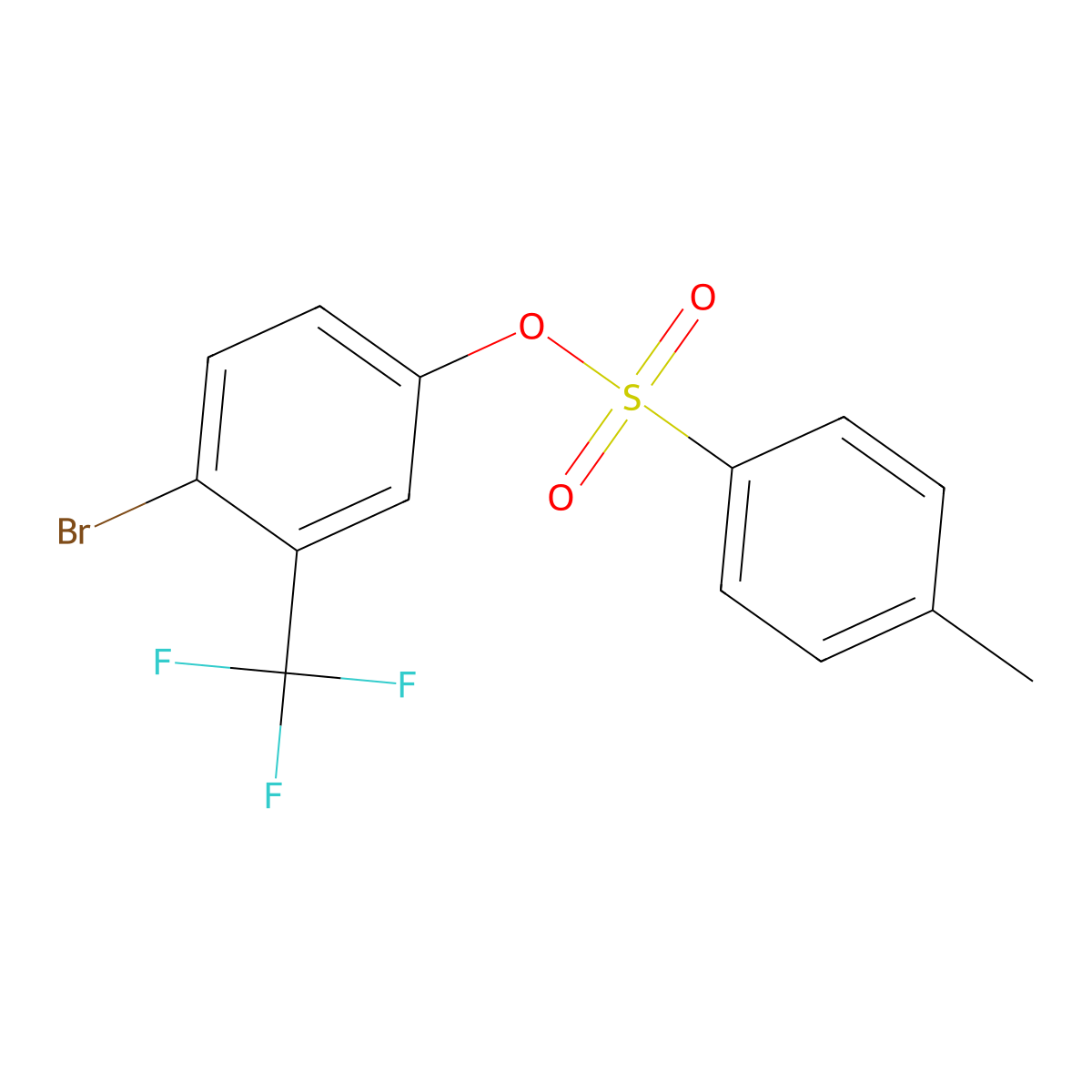 4-Bromo-3-(trifluoromethyl)phenyl 4-methylbenzene-1-sulfonate molecular structure, CAS 2757911-89-8