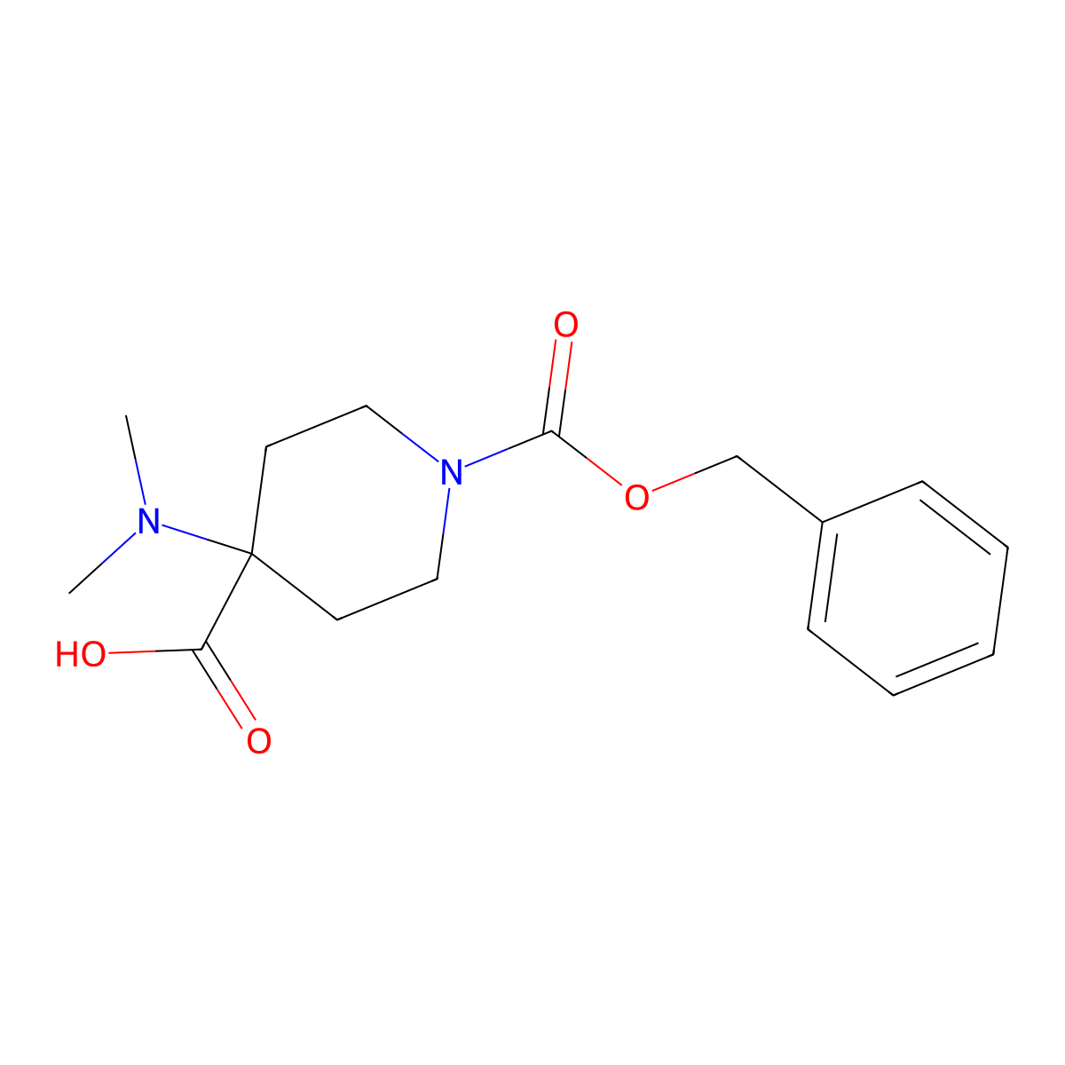 1-[(Benzyloxy)carbonyl]-4-(dimethylamino)piperidine-4-carboxylic acid molecular structure, CAS 2757911-93-4