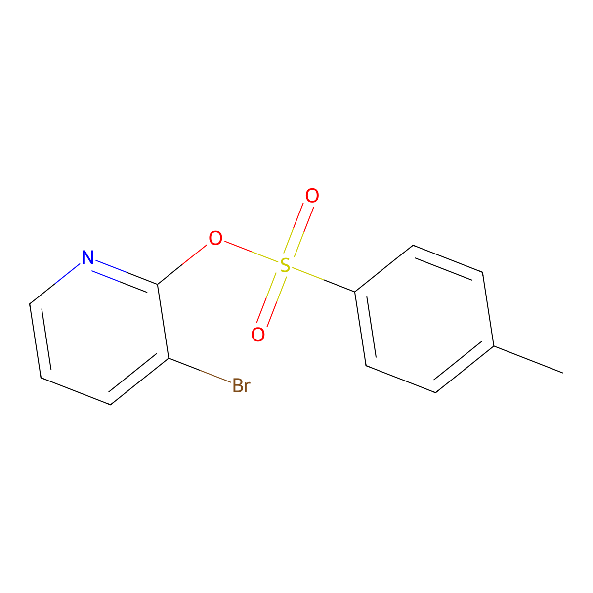 3-Bromopyridin-2-yl 4-methylbenzene-1-sulfonate molecular structure, CAS 2757911-96-7