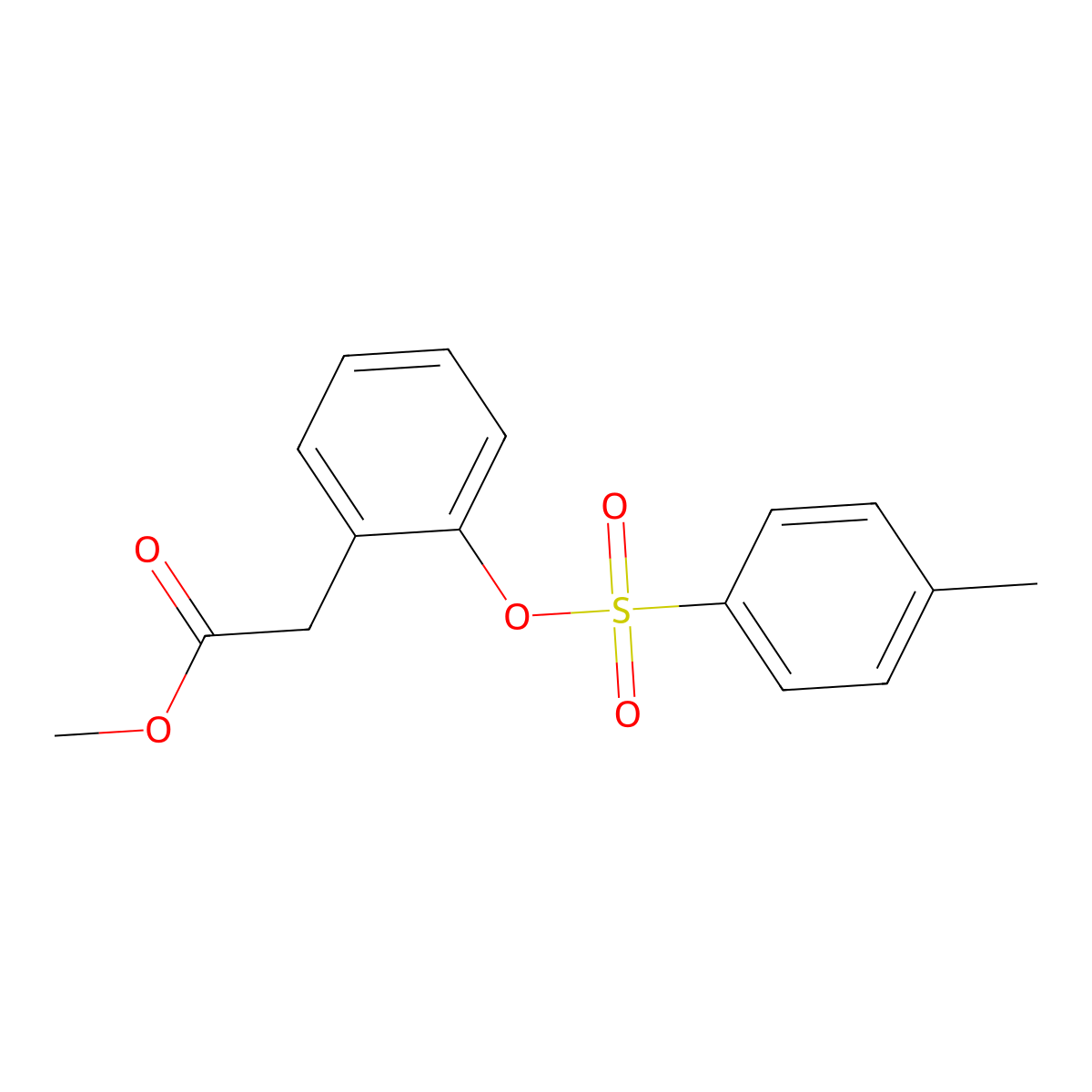 Methyl 2-{2-[(4-methylbenzenesulfonyl)oxy]phenyl}acetate molecular structure, CAS 2757911-98-9