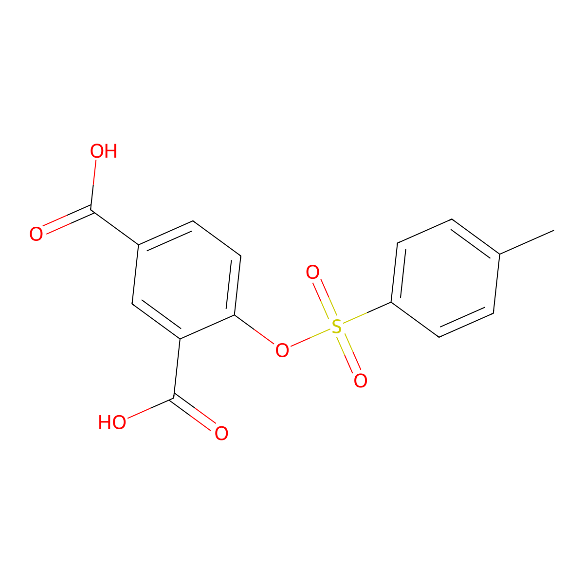 4-[(4-Methylbenzenesulfonyl)oxy]benzene-1,3-dicarboxylic acid molecular structure, CAS 2757912-00-6