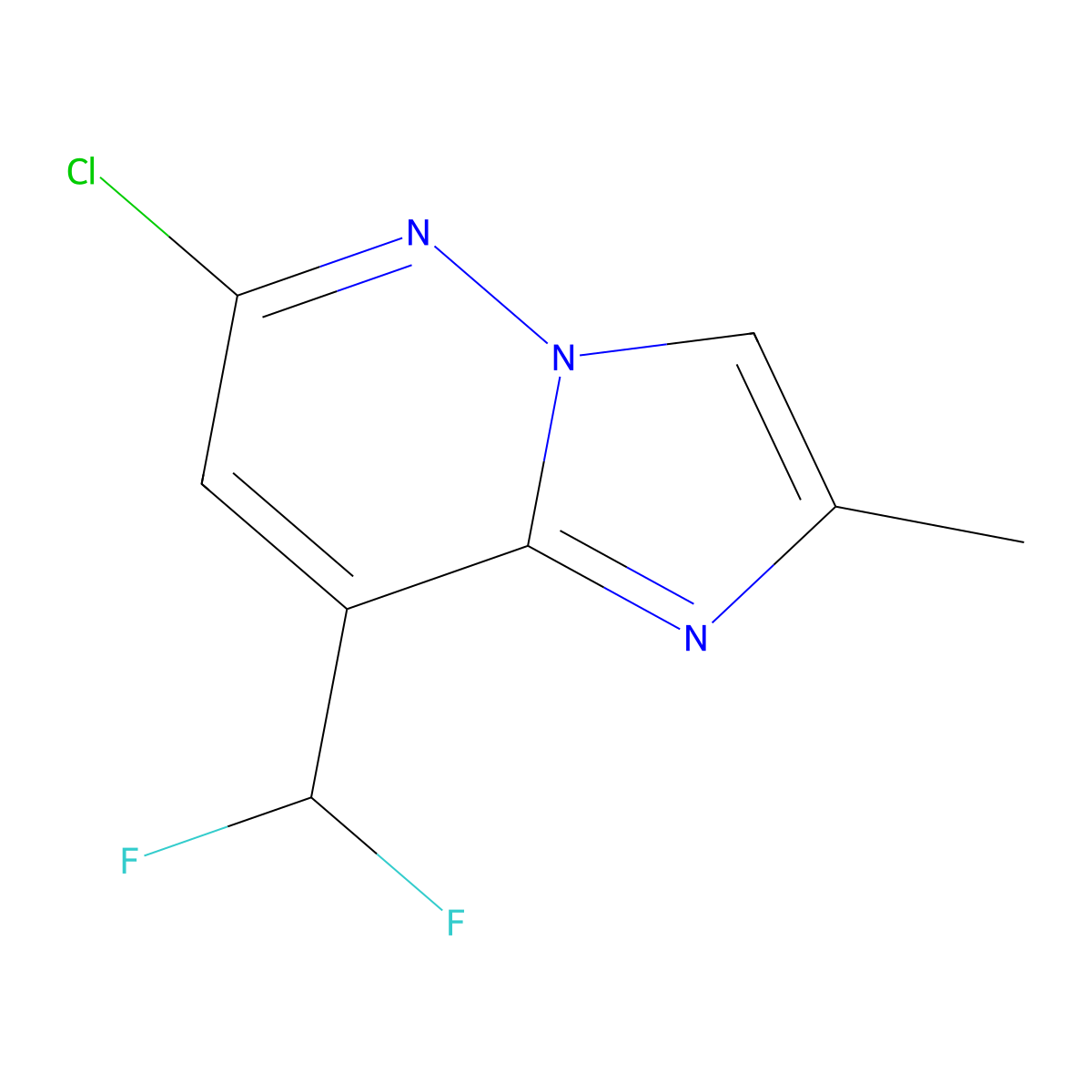 6-Chloro-8-(difluoromethyl)-2-methylimidazo[1,2-b]pyridazine molecular structure, CAS 2757912-01-7