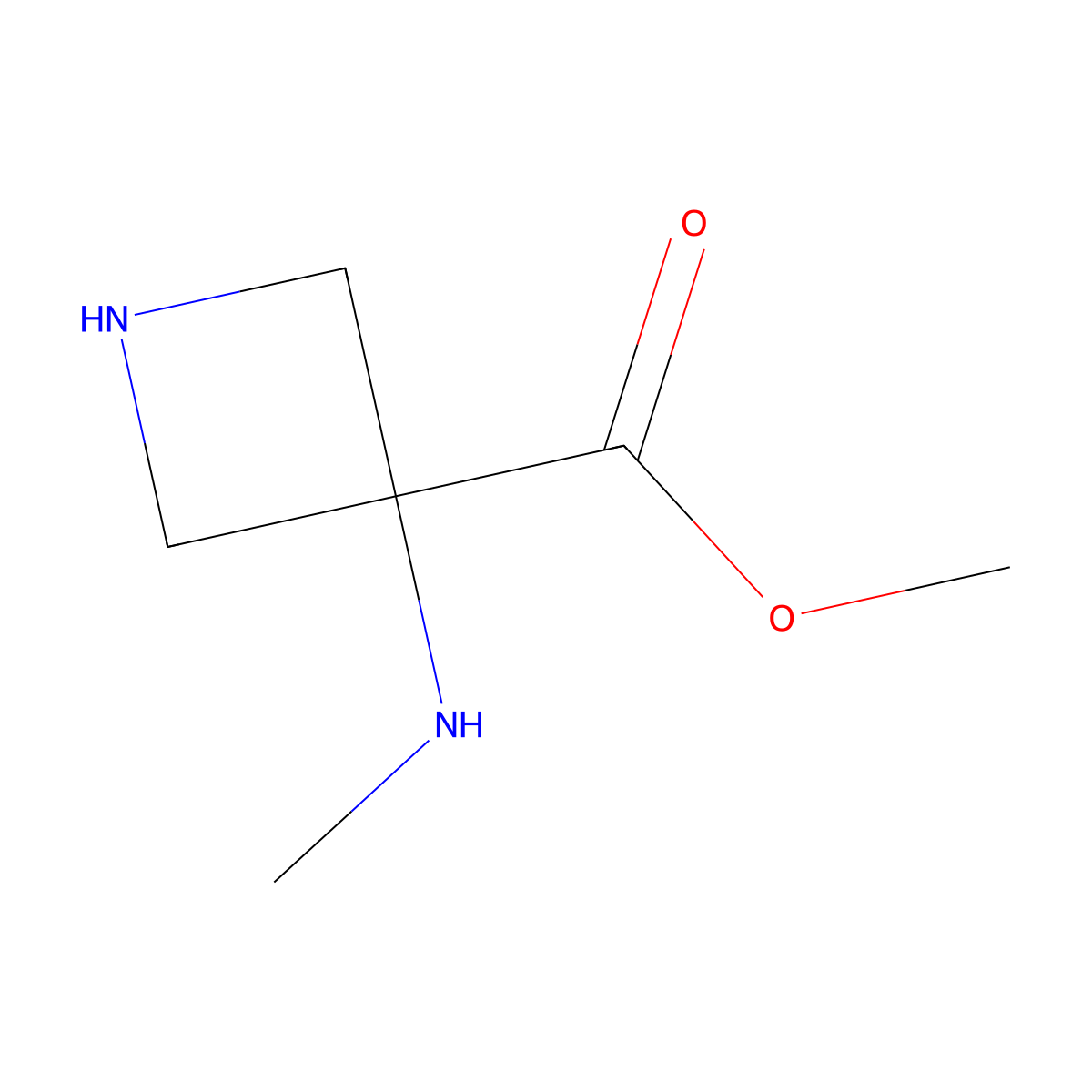 Methyl 3-(methylamino)azetidine-3-carboxylate molecular structure, CAS 2757912-02-8
