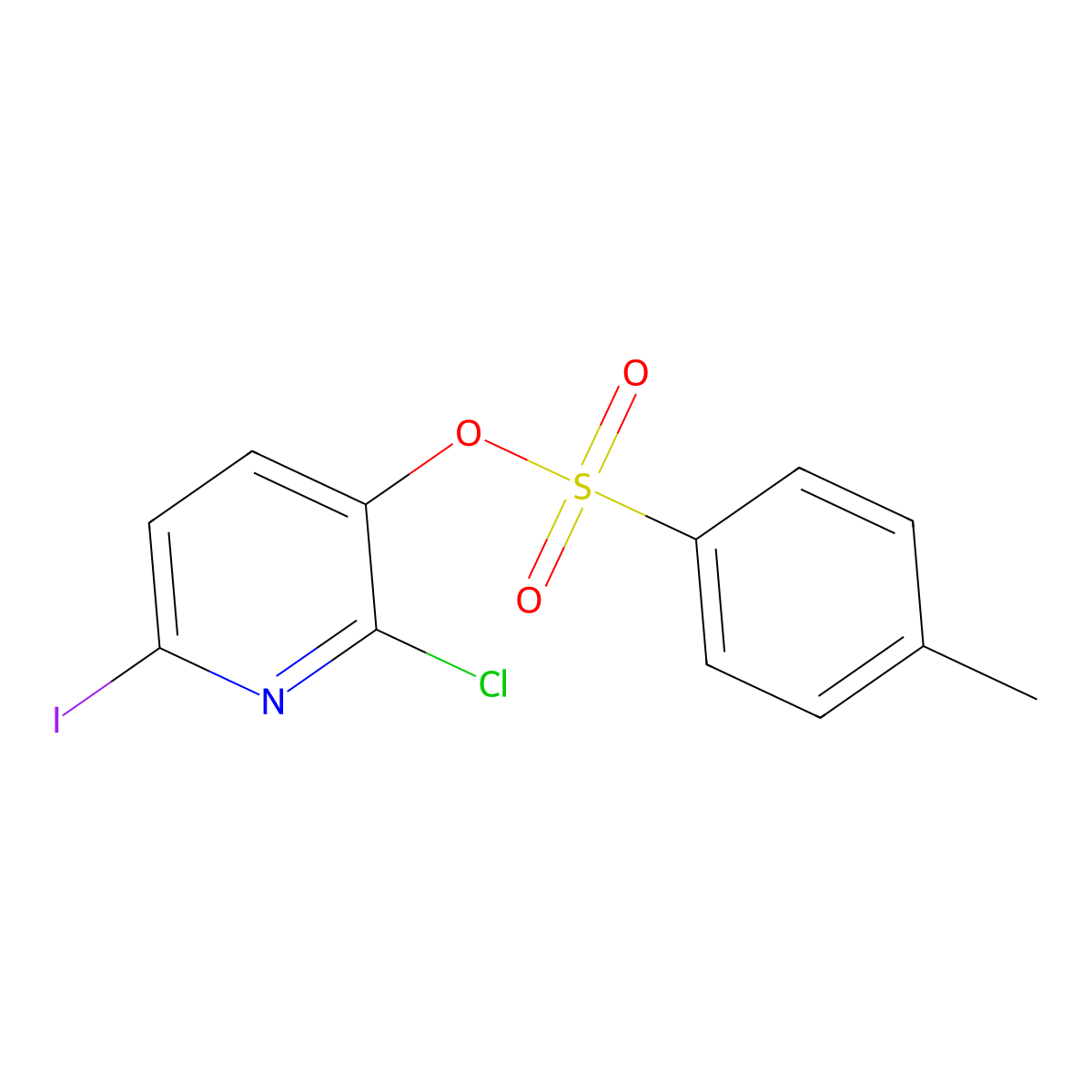 2-Chloro-6-iodopyridin-3-yl 4-methylbenzene-1-sulfonate molecular structure, CAS 2757912-04-0