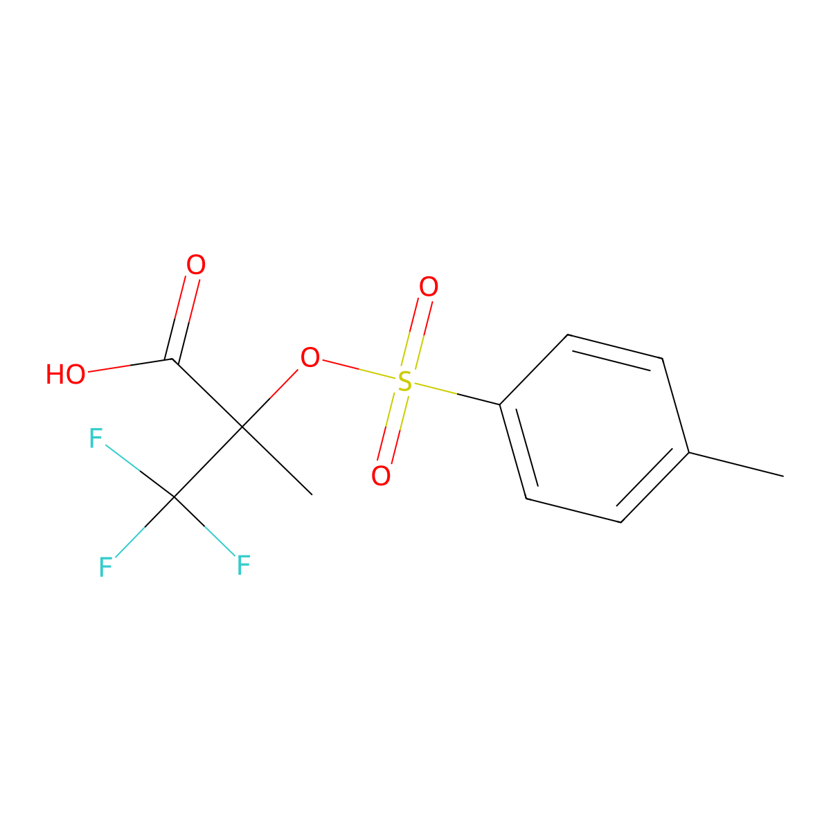 3,3,3-Trifluoro-2-methyl-2-[(4-methylbenzenesulfonyl)oxy]propanoic acid molecular structure, CAS 2757912-08-4