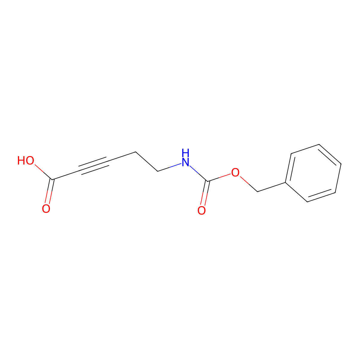 5-{[(Benzyloxy)carbonyl]amino}pent-2-ynoic acid molecular structure, CAS 2757912-11-9