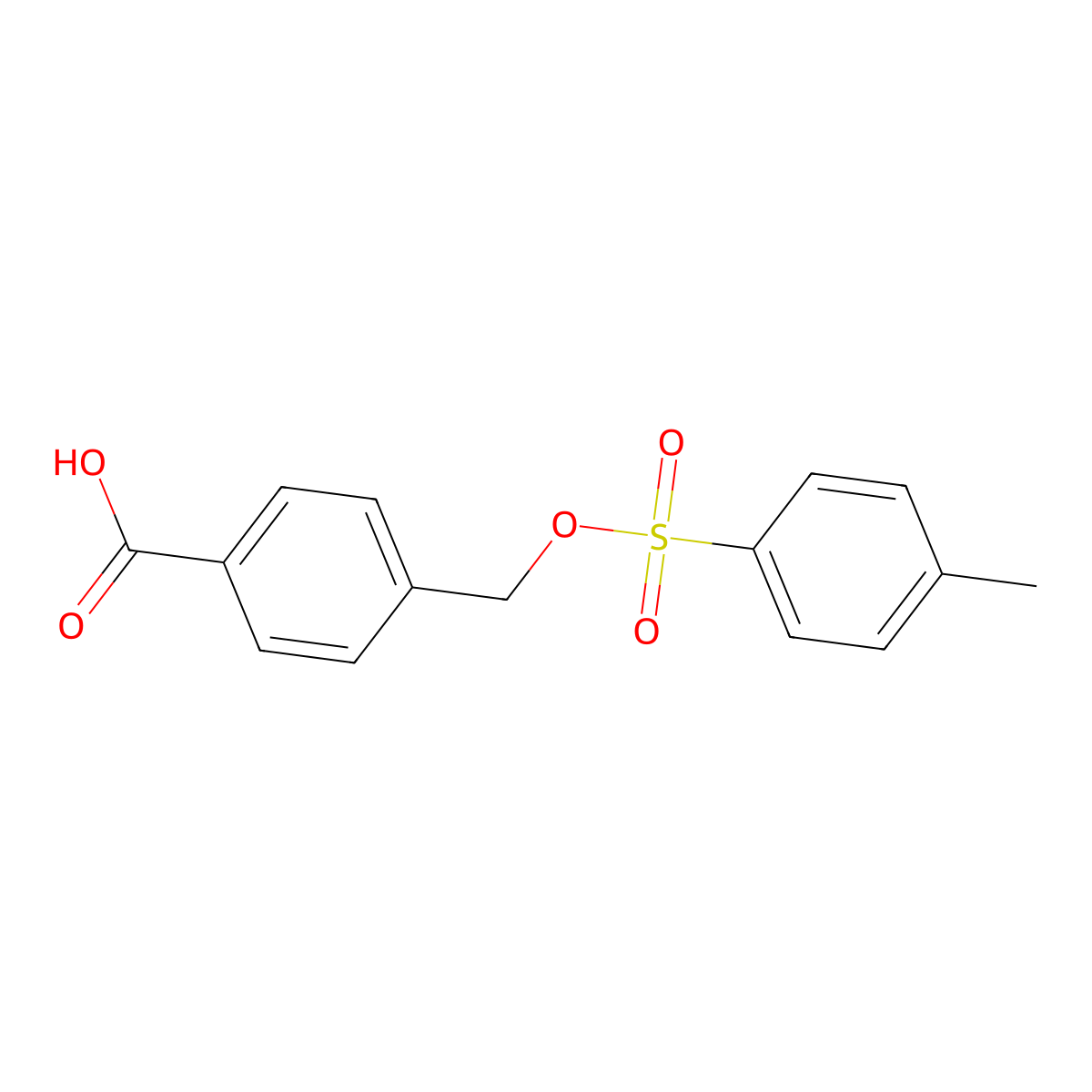 4-{[(4-Methylbenzenesulfonyl)oxy]methyl}benzoic acid molecular structure, CAS 2757912-14-2