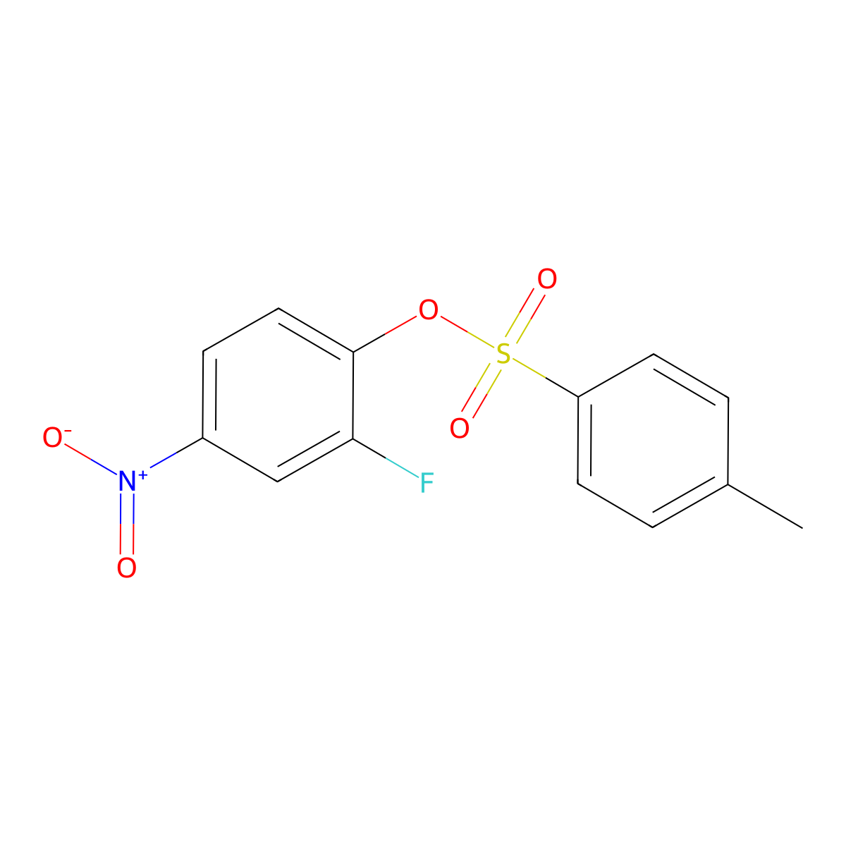 2-Fluoro-4-nitrophenyl 4-methylbenzene-1-sulfonate molecular structure, CAS 2757912-24-4