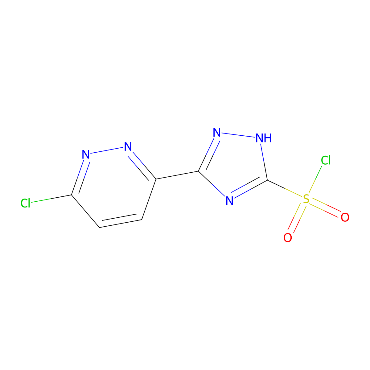 5-(6-chloropyridazin-3-yl)-4H-1,2,4-triazole-3-sulfonyl chloride molecular structure, CAS 2757912-27-7