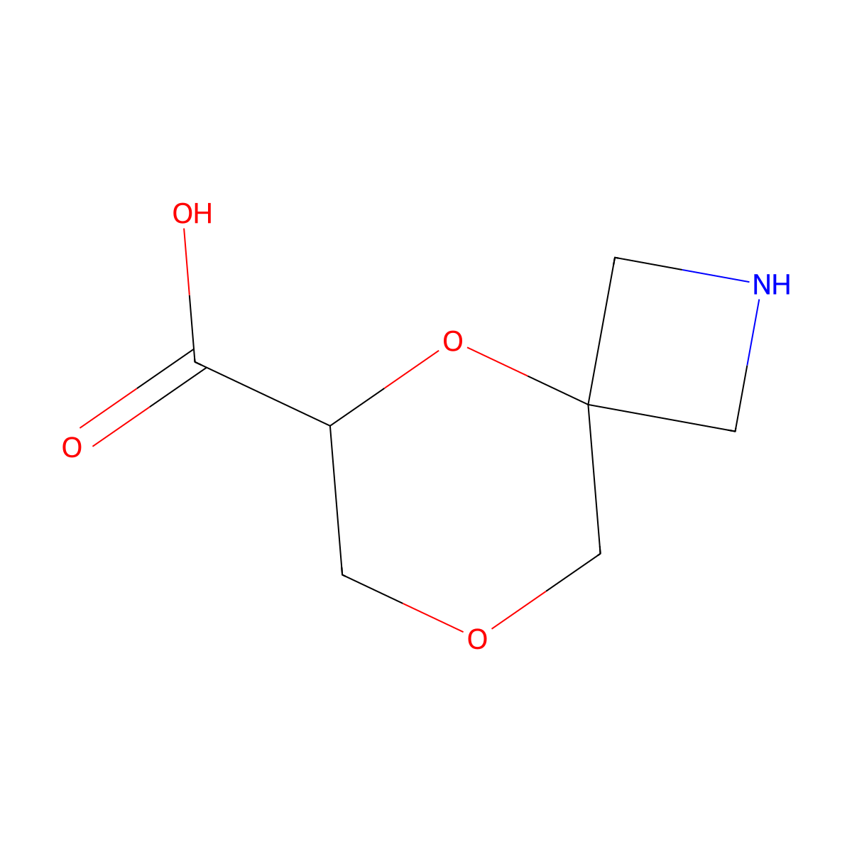 5,8-Dioxa-2-azaspiro[3.5]nonane-6-carboxylic acid molecular structure, CAS 2757912-29-9