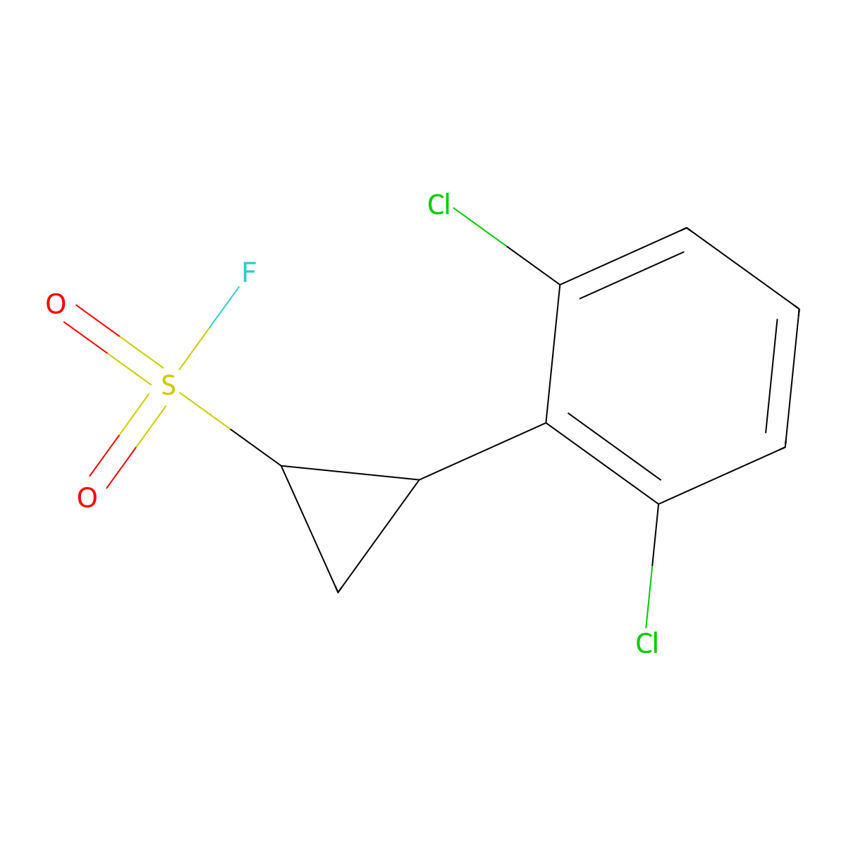 2-(2,6-Dichlorophenyl)cyclopropane-1-sulfonyl fluoride molecular structure, CAS 2757912-30-2
