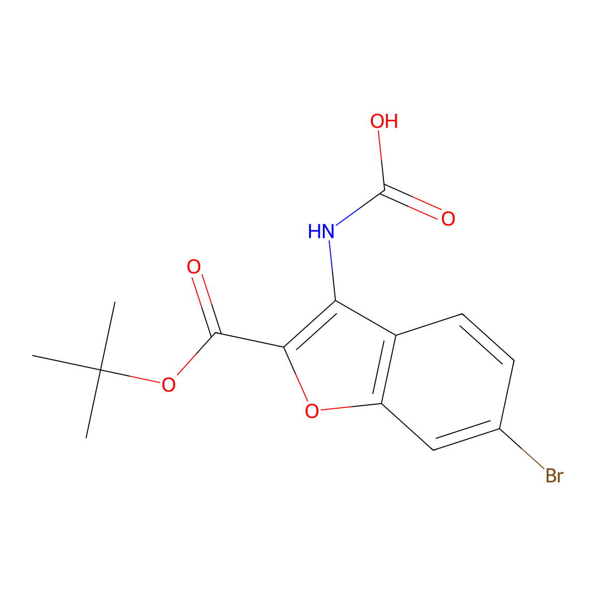 {6-Bromo-2-[(tert-butoxy)carbonyl]-1-benzofuran-3-yl}carbamic acid molecular structure, CAS 2757912-31-3