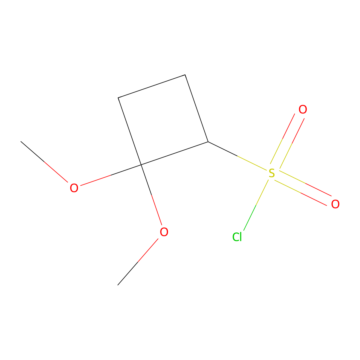 2,2-Dimethoxycyclobutane-1-sulfonyl chloride molecular structure, CAS 2757912-33-5