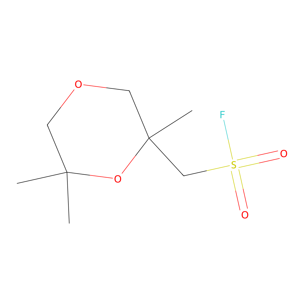 (2,6,6-Trimethyl-1,4-dioxan-2-yl)methanesulfonyl fluoride molecular structure, CAS 2757912-35-7