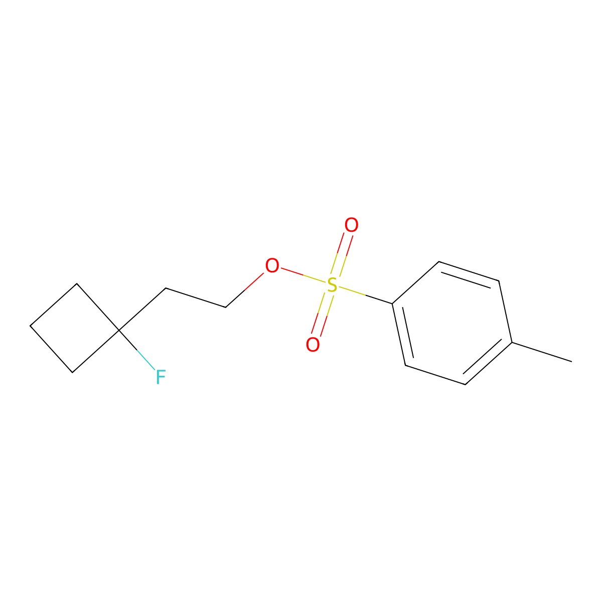 2-(1-Fluorocyclobutyl)ethyl 4-methylbenzene-1-sulfonate molecular structure, CAS 2757912-46-0
