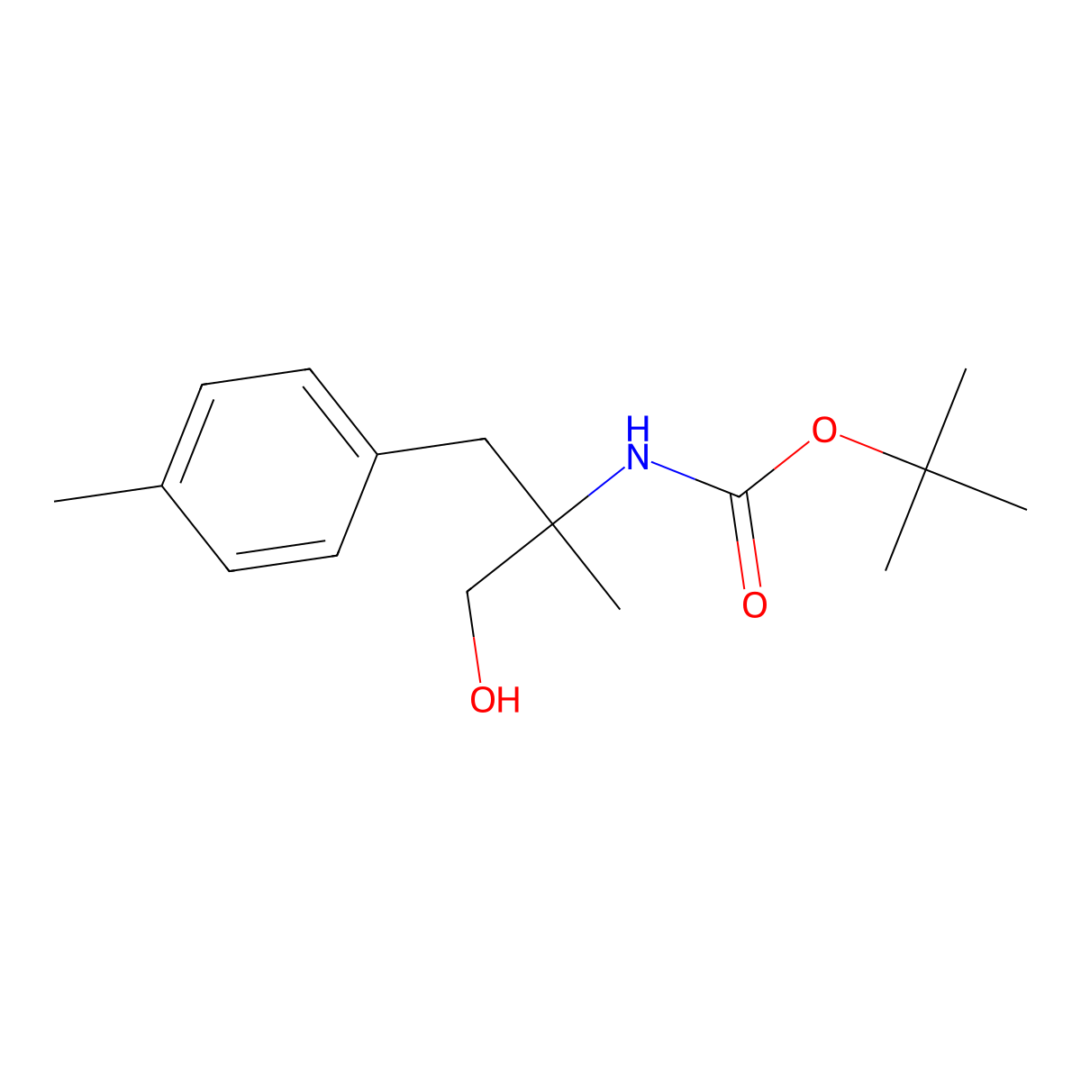 tert-butyl N-{1-hydroxy-2-[(4-methylphenyl)methyl]propan-2-yl}carbamate molecular structure, CAS 2757912-50-6