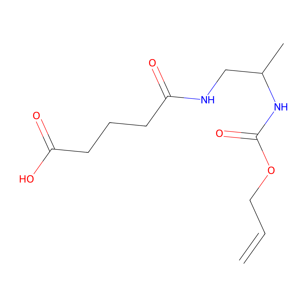 4-[(2-{[(Prop-2-en-1-yloxy)carbonyl]amino}propyl)carbamoyl]butanoic acid molecular structure, CAS 2757912-51-7