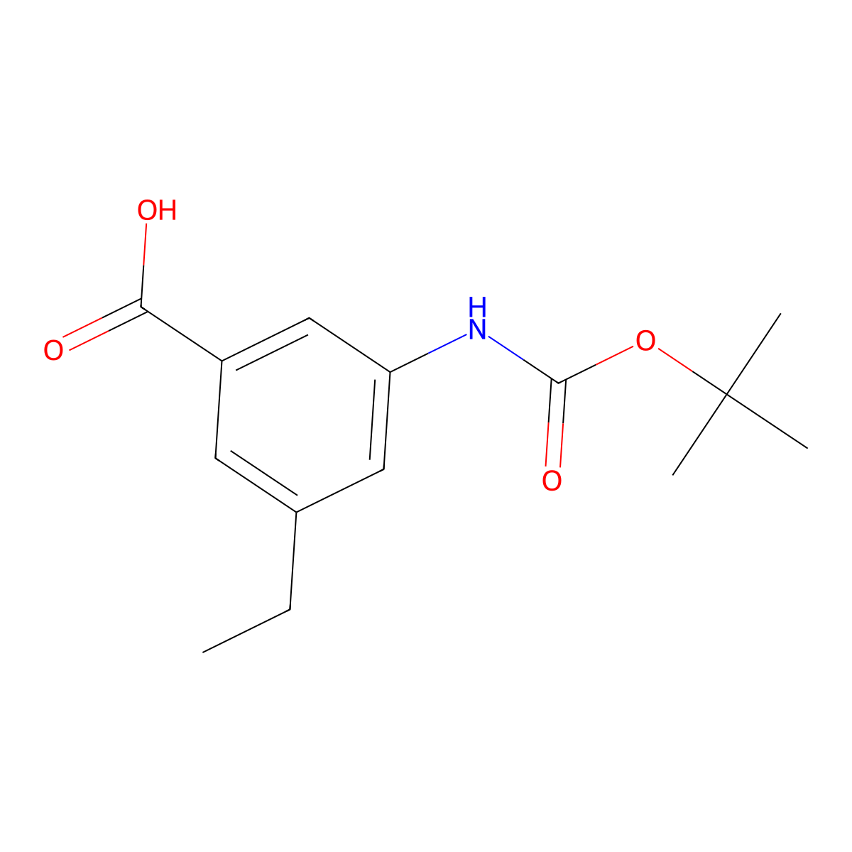 3-{[(Tert-butoxy)carbonyl]amino}-5-ethylbenzoic acid molecular structure, CAS 2757912-57-3