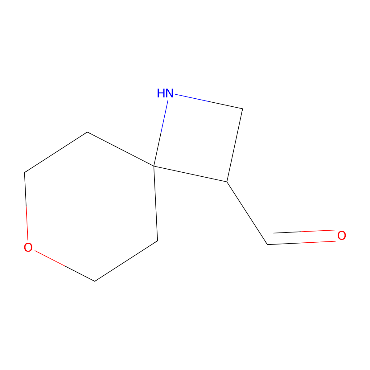 7-Oxa-1-azaspiro[3.5]nonane-3-carbaldehyde molecular structure, CAS 2757912-60-8