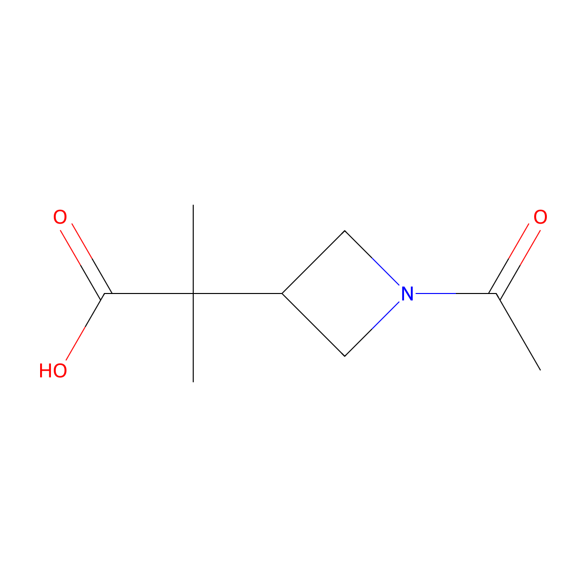 2-(1-Acetylazetidin-3-yl)-2-methylpropanoic acid molecular structure, CAS 2757912-71-1