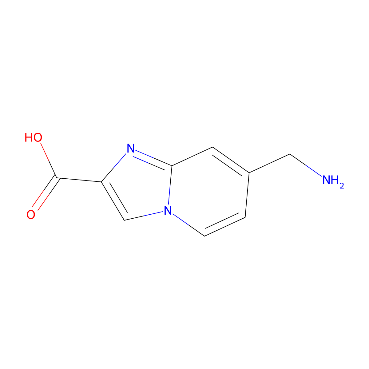 7-(Aminomethyl)imidazo[1,2-a]pyridine-2-carboxylic acid molecular structure, CAS 2757912-75-5