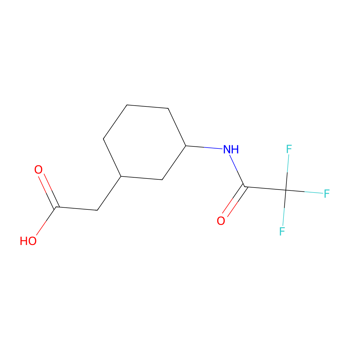 2-[3-(Trifluoroacetamido)cyclohexyl]acetic acid molecular structure, CAS 2757912-76-6