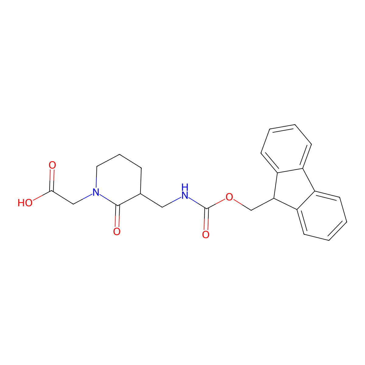 2-{3-[({[(9H-fluoren-9-yl)methoxy]carbonyl}amino)methyl]-2-oxopiperidin-1-yl}acetic acid molecular structure, CAS 2757912-93-7