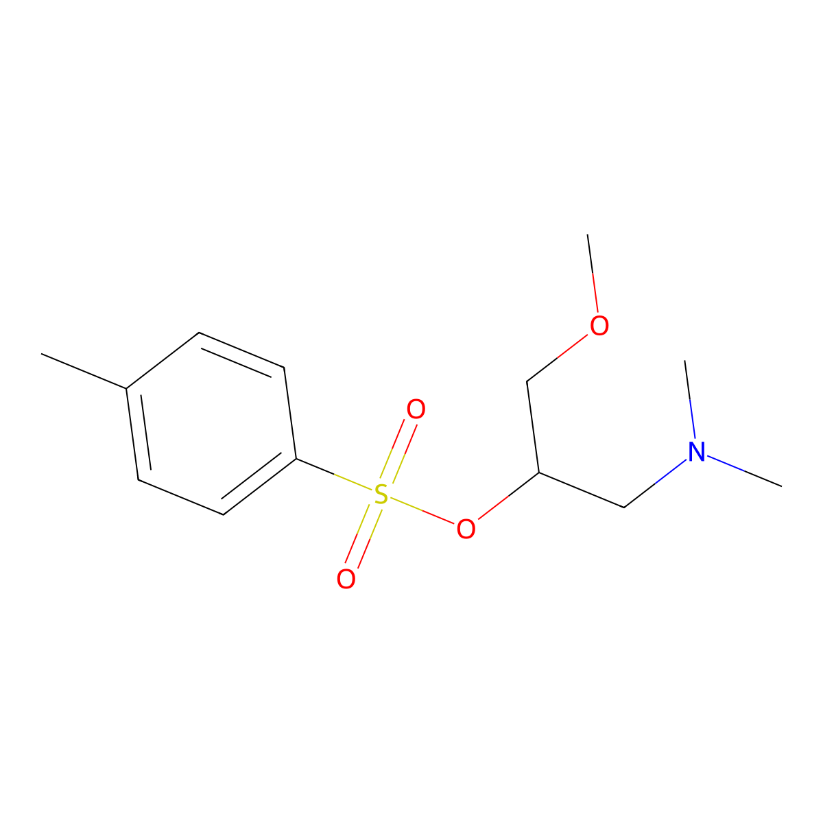1-(Dimethylamino)-3-methoxypropan-2-yl 4-methylbenzene-1-sulfonate molecular structure, CAS 2757912-96-0