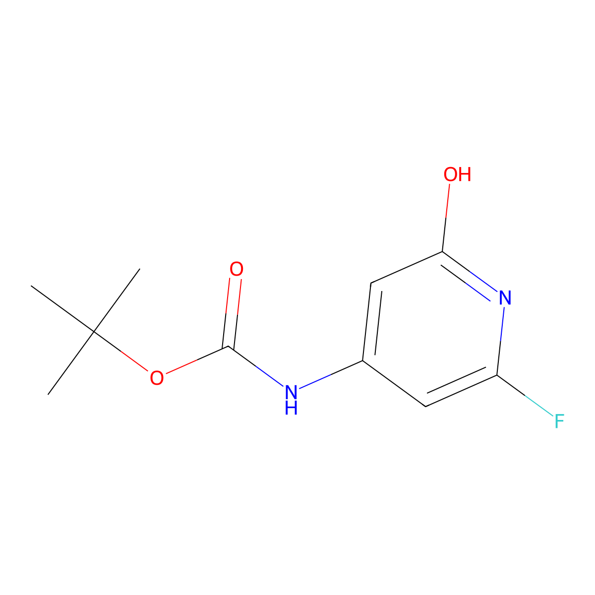 tert-butyl N-(2-fluoro-6-hydroxypyridin-4-yl)carbamate molecular structure, CAS 2757912-98-2