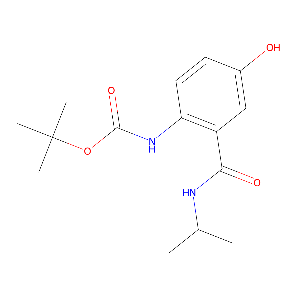 tert-butyl N-{4-hydroxy-2-[(propan-2-yl)carbamoyl]phenyl}carbamate molecular structure, CAS 2757913-02-1