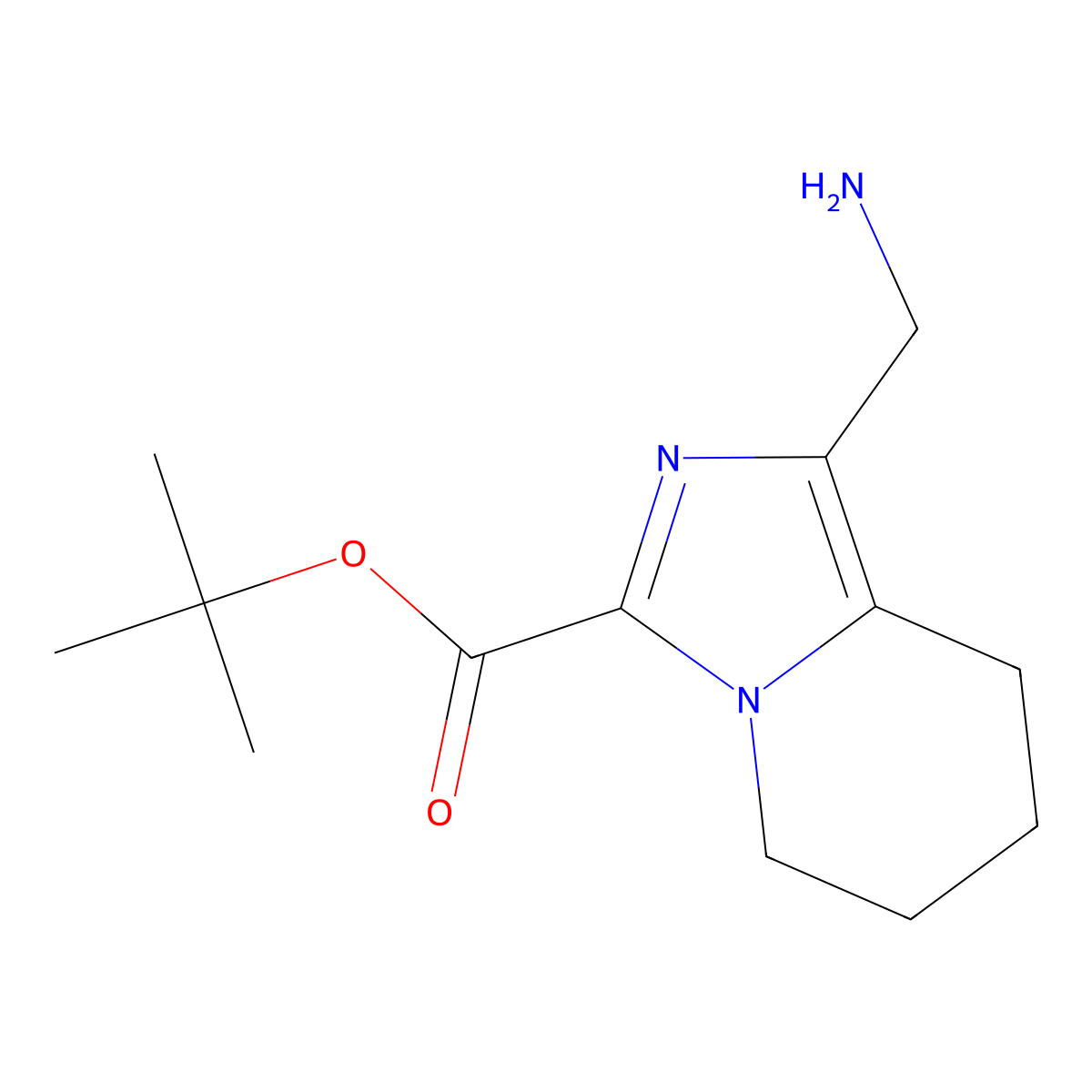 tert-butyl 1-(aminomethyl)-5H,6H,7H,8H-imidazo[1,5-a]pyridine-3-carboxylate molecular structure, CAS 2757913-04-3
