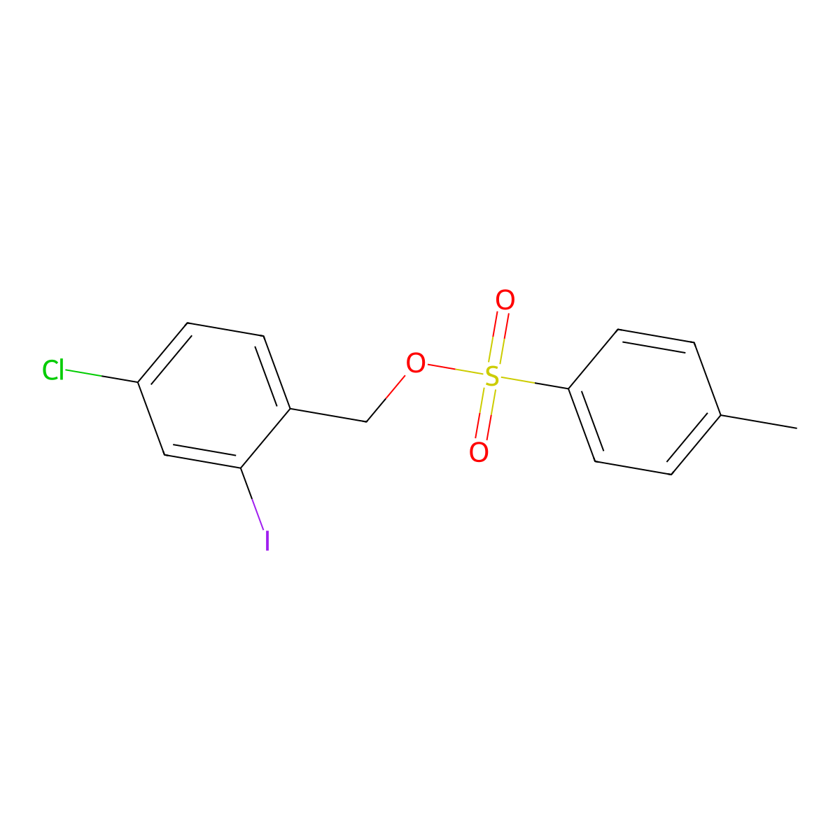 (4-Chloro-2-iodophenyl)methyl 4-methylbenzene-1-sulfonate molecular structure, CAS 2757913-06-5