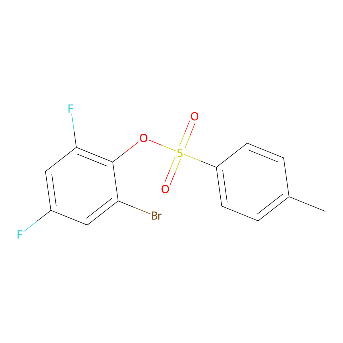 2-Bromo-4,6-difluorophenyl 4-methylbenzene-1-sulfonate molecular structure, CAS 2757913-07-6