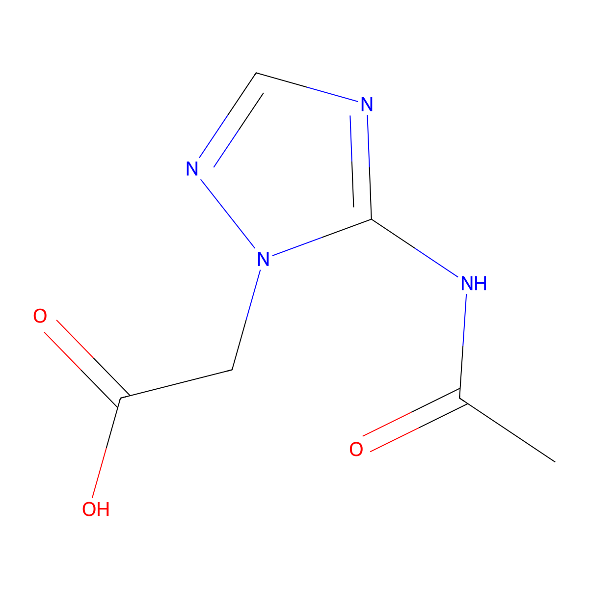 2-(5-acetamido-1H-1,2,4-triazol-1-yl)acetic acid molecular structure, CAS 2757913-10-1