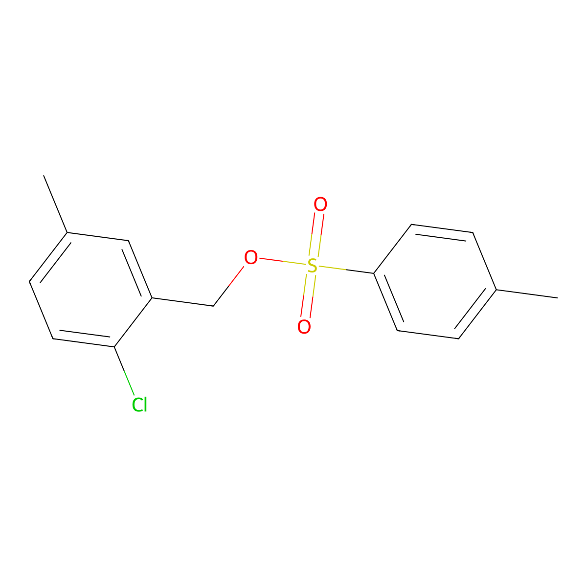 (2-Chloro-5-methylphenyl)methyl 4-methylbenzene-1-sulfonate molecular structure, CAS 2757913-18-9