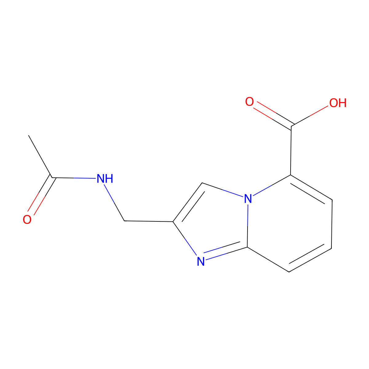 2-(Acetamidomethyl)imidazo[1,2-a]pyridine-5-carboxylic acid molecular structure, CAS 2757913-25-8