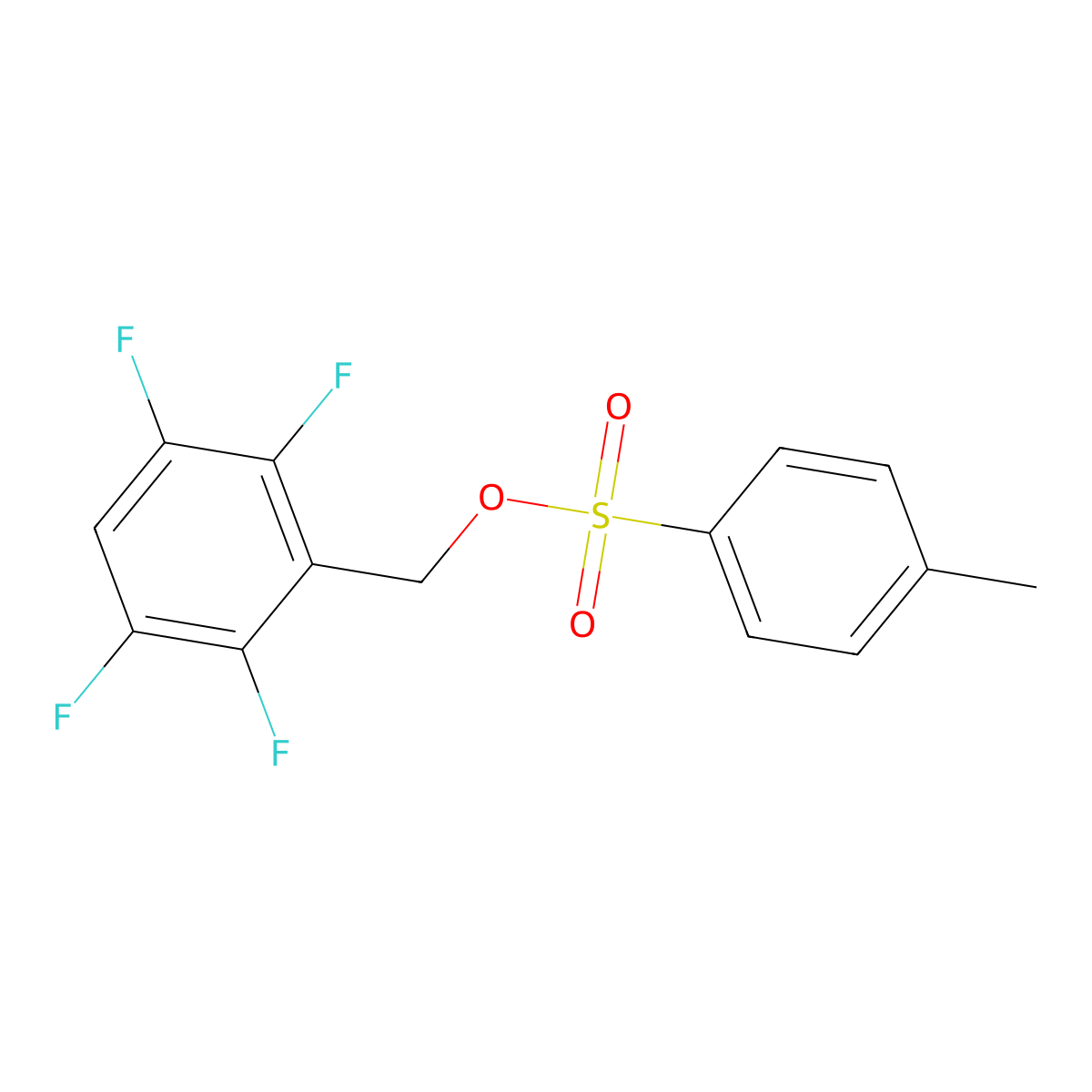 (2,3,5,6-Tetrafluorophenyl)methyl 4-methylbenzene-1-sulfonate molecular structure, CAS 2757913-30-5