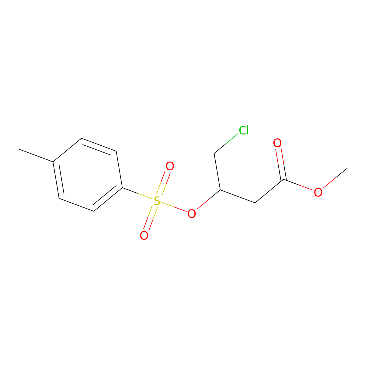 Methyl 4-chloro-3-[(4-methylbenzenesulfonyl)oxy]butanoate molecular structure, CAS 2757913-33-8