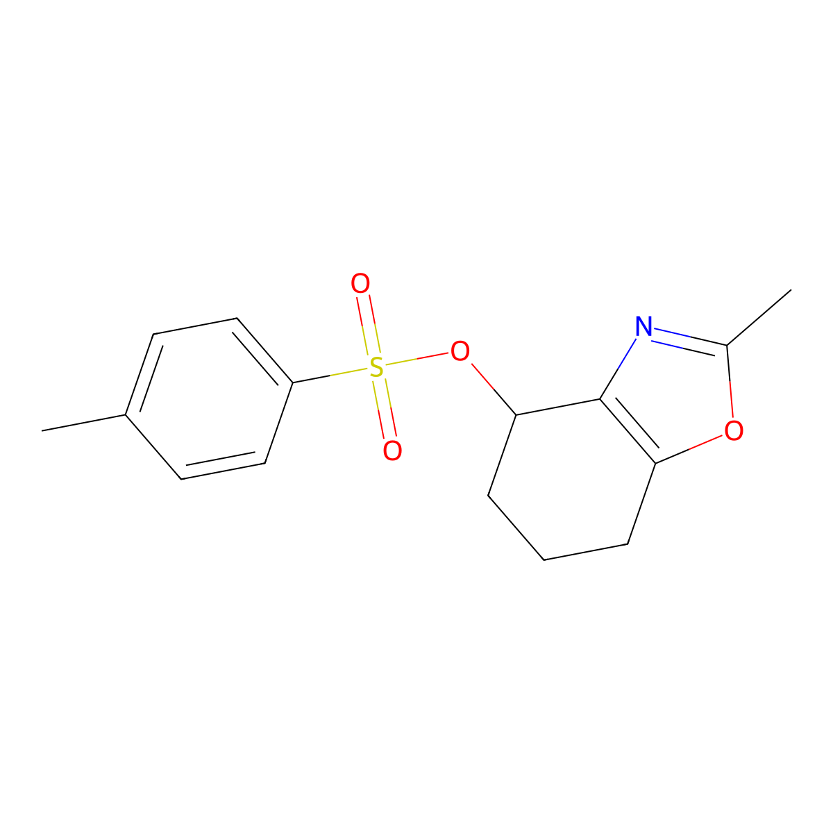 2-Methyl-4,5,6,7-tetrahydro-1,3-benzoxazol-4-yl 4-methylbenzene-1-sulfonate molecular structure, CAS 2757913-34-9