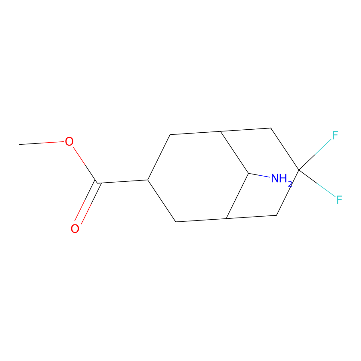 Methyl 9-amino-7,7-difluorobicyclo[3.3.1]nonane-3-carboxylate molecular structure, CAS 2757913-35-0