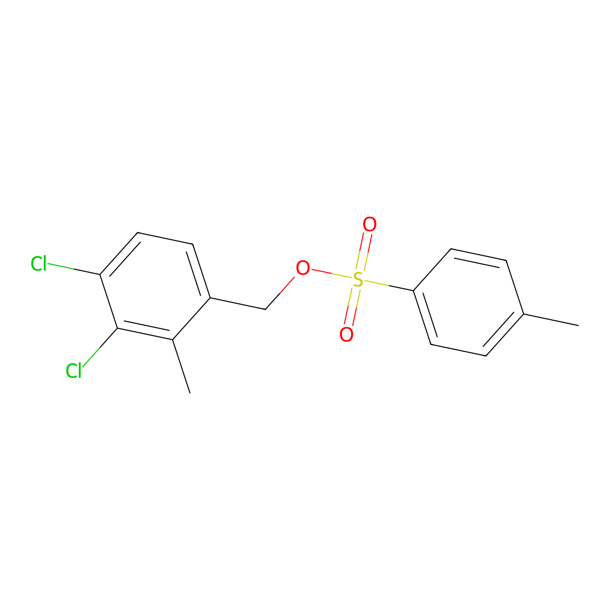 (3,4-Dichloro-2-methylphenyl)methyl 4-methylbenzene-1-sulfonate molecular structure, CAS 2757913-37-2