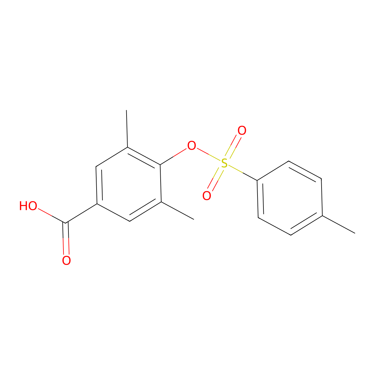 3,5-Dimethyl-4-[(4-methylbenzenesulfonyl)oxy]benzoic acid molecular structure, CAS 2757915-75-4