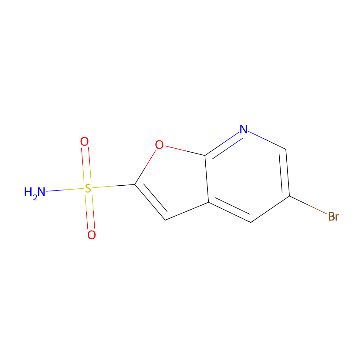 5-Bromofuro[2,3-b]pyridine-2-sulfonamide molecular structure, CAS 2757915-83-4